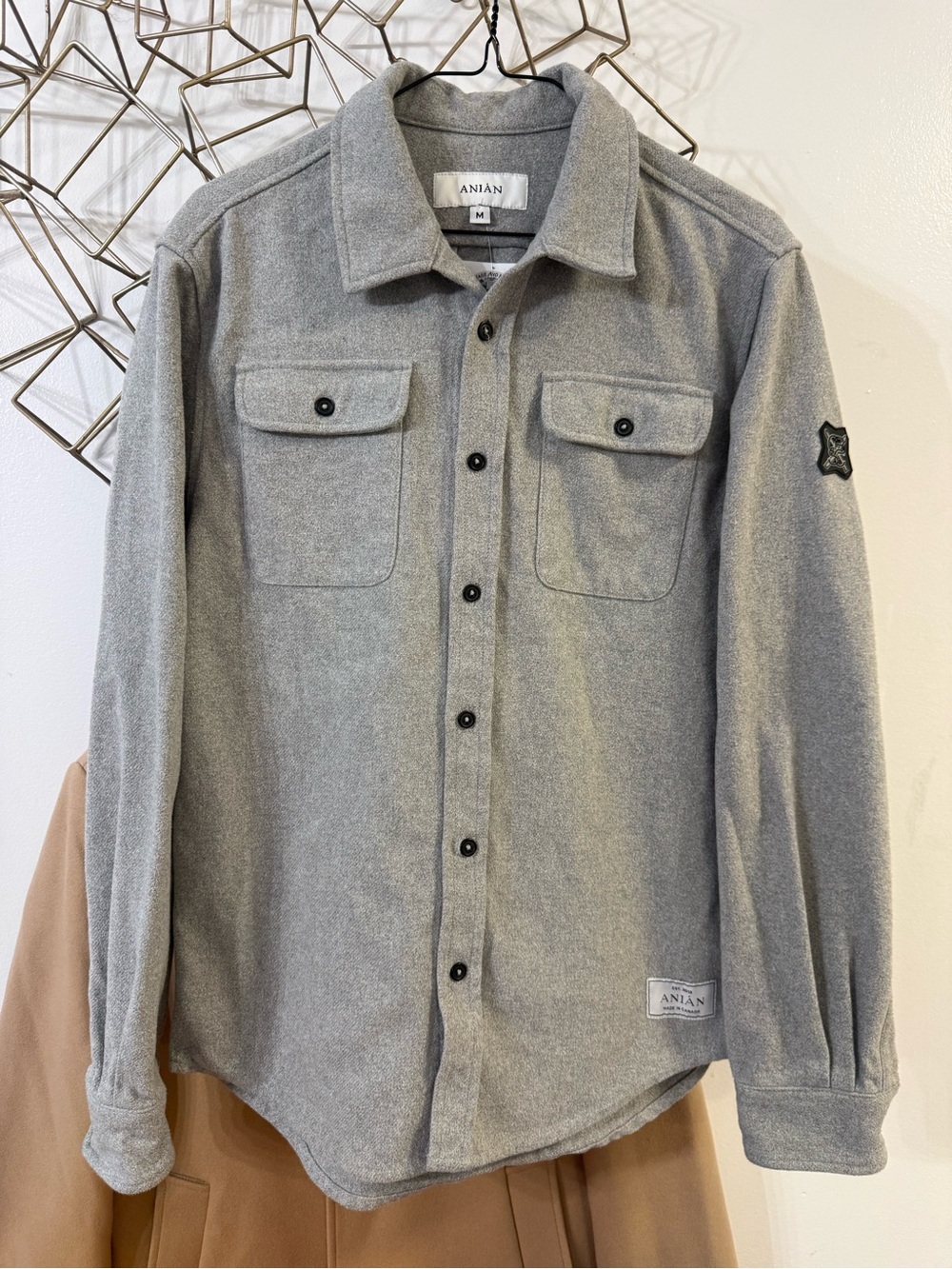 Men's Gray Anian Button-UpShirt Jacket